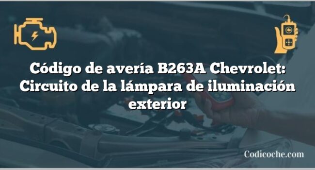 Código de avería B263A Chevrolet: Circuito de la lámpara de iluminación exterior